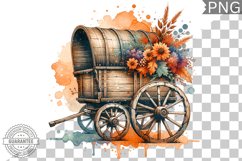 Fall Wagon Garden Sublimation - Fall Clipart PNG Design Product Image 1