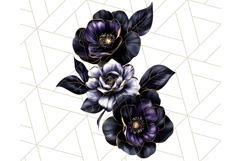 Gothic Floral PNG, Dark Aesthetic Flowers Clipart Print Product Image 4