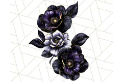 Gothic Floral PNG, Dark Aesthetic Flowers Clipart Print Product Image 4