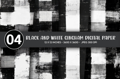 Black and White Gingham Digital Paper Product Image 1