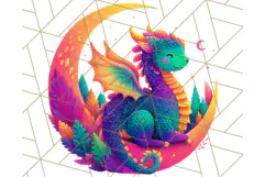 Cute Fantasy Dragon Clipart PNG, Bold Baby Dragon Clip Art Product Image 4