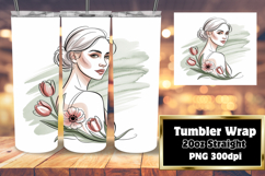 20oz Tumbler Template for Personal Use , Beauty Woman Product Image 1