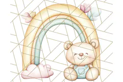 Pastel Plushie Rainbow Clipart PNG, Nursery Baby Animals Png Product Image 4