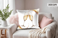 Happy New Year PNG Pillow, Festive New Year's Eve 2026 PNG Product Image 1