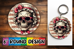 Joyful Round Coaster Sublimation, Skull Product Image 1