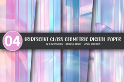 Iridescent Glass Geometric Digital Paper Product Image 1