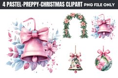 Pastel Preppy Christmas Sublimation Clipart PNG Product Image 1