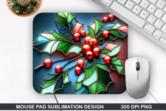Flowers Mouse Pad Sublimation,Christmas Mouse Pad PNG Design Product Image 1