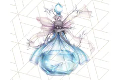 Gothic Fairy & Potion Clipart, Dark Fantasy PNG Printable Product Image 4