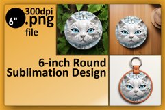 Floral Bliss in 3D: Vibrant Cat Circle Charm Product Image 1