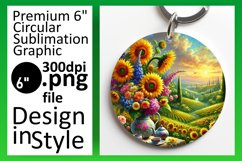 Charming Round Design Coaster Template , Flower Product Image 1