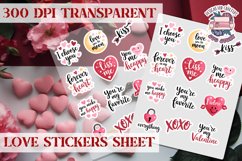 Love sticker Hearts Stickers Sheet St. Valentine&#039;s Heart PNG Product Image 1