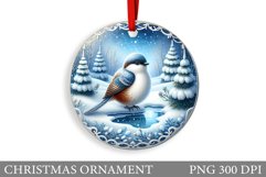 Cute Bird Christmas Ornament. Christmas Sublimation Product Image 1