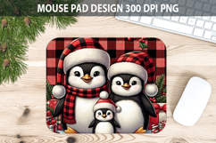 Christmas Penguin Mouse Pad Sublimation - Animal PNG Design Product Image 1