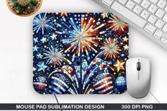 Fireworks Mouse Pad Sublimation, 4th Of July Mouse Pad PNG Product Image 1
