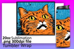 Vibrant Cat Companions: Tumbler Wrap Sublimation Product Image 1