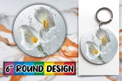 Petal Round Harmony: Sublimation Keychain PNG Product Image 1