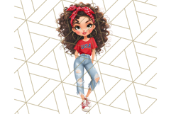 Patriotic Fashion Girl Clipart PNG for 4th of July Product Image 4