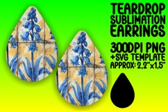 Tropical Blossom PNG Teardrop Earring Design Sublime Product Image 1