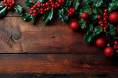 Wooden Background, Christmas Berry Background Design Product Image 1