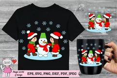 Winter kids Clipart svg, for Silhouette and Cricut Product Image 1
