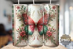 Christmas Butterfly Sublimation - 20 Oz Skinny Tumbler Product Image 1