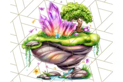 Bright Floating Island PNG Clipart for Fantasy Worlds & Maps Product Image 4