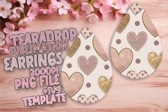 Unique Teardrop Earrings Artwork for Crafting , Heart Product Image 1