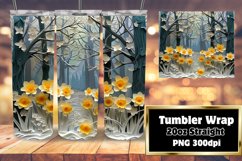 Sublimation Wrap 20oz - 3D Flower in Hole Design Product Image 1