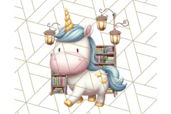 Magical Bookish Unicorn PNG Clipart Reading Books & Stories Product Image 4