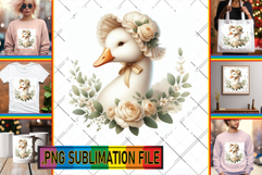 Cheerful Tote Bag Designs PNG, Goose Product Image 1