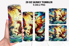 Skinny Tumbler 20oz Wrap Design, Summer Tumble PNG Design Product Image 1