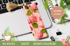 Printable Hydrangea Bookmark, Pink Flowers Bookmark Print Product Image 1