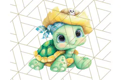 Cute Baby Turtle Clipart, Cute Animals Png Product Image 4