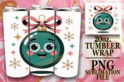 Vibrant Joy 20oz tumbler wrap, Cute Christmas Product Image 1