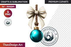 Christmas Baubles Clipart, Festive Holiday Ornaments PNG Product Image 1