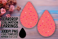 Neon Burst Teardrop Earring Sublimation Design Product Image 1