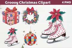 Groovy Christmas Clipart PNG Product Image 1