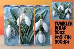 3D Blue Floral Tumbler Wrap Spring Product Image 1
