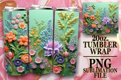 Embroidered Flowers in 3D Tumbler Wrap Product Image 1