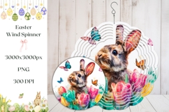 Colorful Tulips Wind Spinner, Easter Eggs Wind Spinner PNG Product Image 1