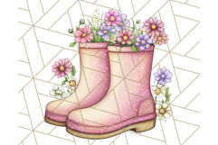 Pink Cottagecore Garden PNG Clipart, Vintage Floral Art Product Image 4