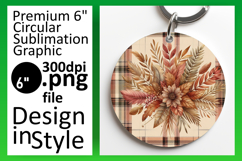 Sophisticated Round Design Keychain Art , Autumn Flower Product Image 1