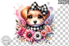 Dog With Flowers Sublimation - Clipart PNG Design Product Image 1