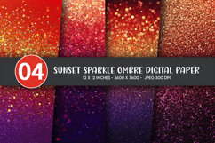 Sunset Sparkle Ombre Digital Paper Product Image 1