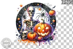 Halloween Skeleton Sublimation Design | High-Quality PNG Product Image 1