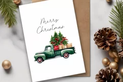 Merry Christmas Cards, Holiday Watercolor Digital Card Product Image 3