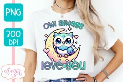 Owl always love you PNG, Valentines day sublimation PNG Product Image 1