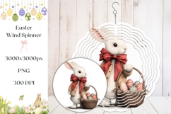 Cartoon Bunny Wind Spinner, Easter Basket Wind Spinner Print Product Image 1