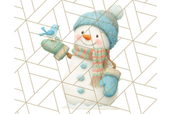 Pastel Snowman Clipart PNG, Cute Soft Winter Graphics Product Image 4